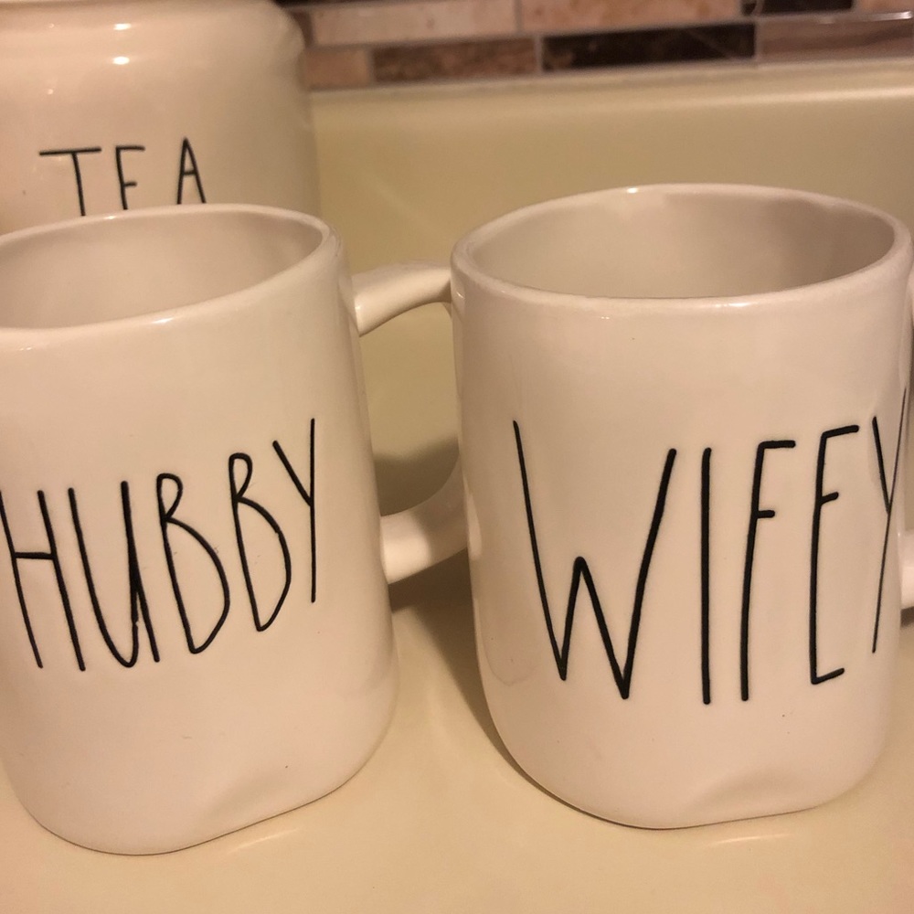 Rae Dunn Wifey and Hubby mugs